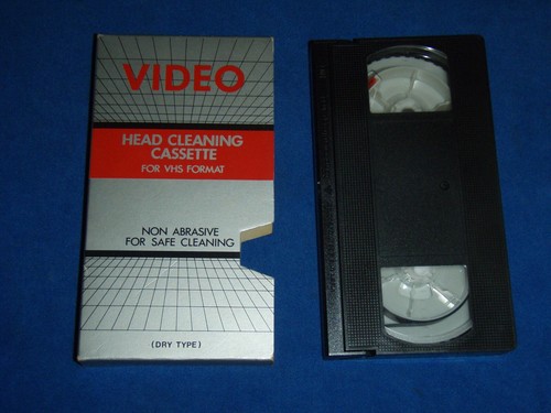 Vhs head cleaning tape - cleaning, used.